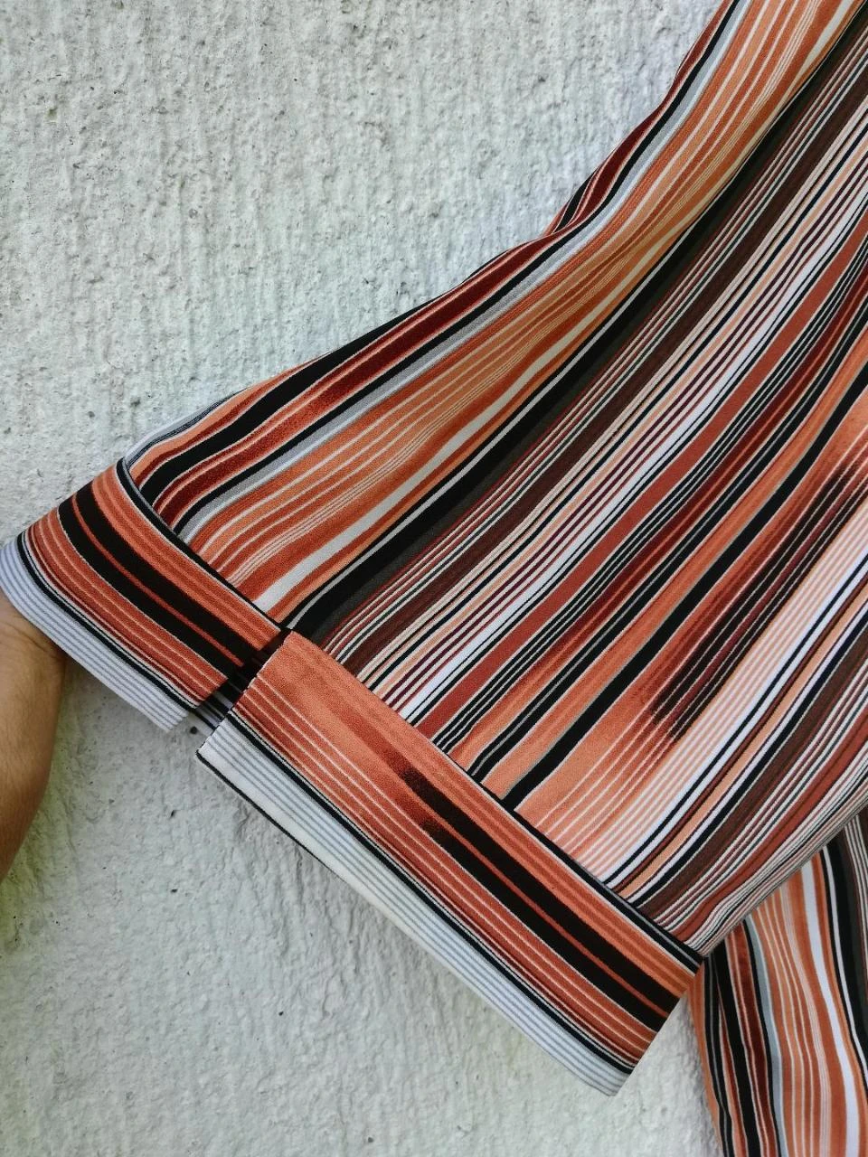Vloeiende gestreepte tuniek/hemd Oranje/Bruin/Wit/Grijs maat XXL – photo 15